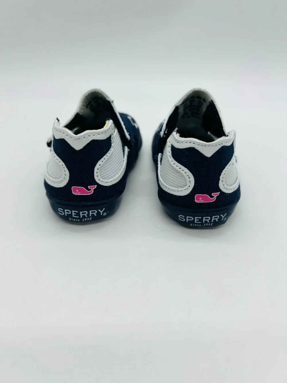 Sperry X Vineyard Vines Navy and White Whale Crib Shoes NWOT
